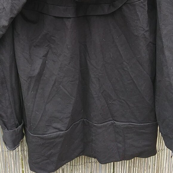 Layer's Squared Hoodie Sweatshirt Bl & Gray Cowl Pullover Snaps Ties - L Unique - Picture 11 of 16